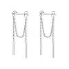 Stick Shaped Brass Chain Tassel Stud Dangle Earrings FS-WGFCB39-02-1