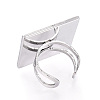 304 Stainless Steel Open Cuff Ring Components STAS-S080-041I-P-4