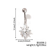 Shiny Sunflower Brass Full Crystal Rhinestone Belly Button Rings AG8892-1-1