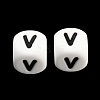 20Pcs White Cube Letter Silicone Beads 12x12x12mm Square Dice Alphabet Beads with 2mm Hole Spacer Loose Letter Beads for Bracelet Necklace Jewelry Making JX432V-1