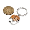 Natural Red Aventurine Chip & Alloy Tree of Life Pendant Keychain KEYC-JKC00648-01-3