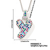 Brass Pave Colorful Cubic Zirconia Letter Pendant Box Chain Necklaces NU0575-46-1