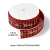 1 Roll Christmas Printed Polyester Grosgrain Ribbons OCOR-YW0001-05D-3