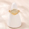 Brass Micro Pave Cubic Zirconia Cuff Rings for Women RJEW-L132-03G-02-3