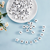 20Pcs White Cube Letter Silicone Beads 12x12x12mm Square Dice Alphabet Beads with 2mm Hole Spacer Loose Letter Beads for Bracelet Necklace Jewelry Making JX432R-3