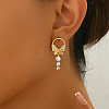 Elegant Butterfly Brass Pave Clear Cubic Zirconia Dangle Stud Earrings LS-UU2168-4