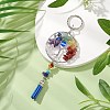 Chakra Theme Tree of Life Alloy Natural Amethyst & Green Aventurine & Red Jasper & Topaz Jade & Red Aventurine & Lapis Lazuli & Synthetic Turquoise & Moonstone Keychain KEYC-JKC00986-2