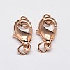 Rack Plating and Vacuum Plating Brass Lobster Claw Clasps for Jewelry Necklace Bracelet Making X-KK-I599-10mm-RG-RS-1