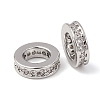 Brass Micro Pave Clear Cubic Zirconia European Beads KK-A279-17P-2