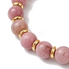Natural Rhodochrosite Beads Stretch Bracelets for Men Women BJEW-JB12125-01-3
