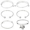 Olycraft 6Pcs 3 Styles 304 Stainless Steel Expandable Bangle Making STAS-OC0001-28-1