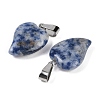 Natural Blue Spot Jasper Heart Pendants G-H073-03P-07-2