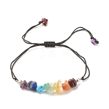 Natural & Synthetic Mixed Gemstone Chips Braided Bead Bracelet BJEW-JB08011