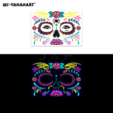 Mask with Flower Pattern Luminous Body Art Tattoos LUMI-PW0001-135E