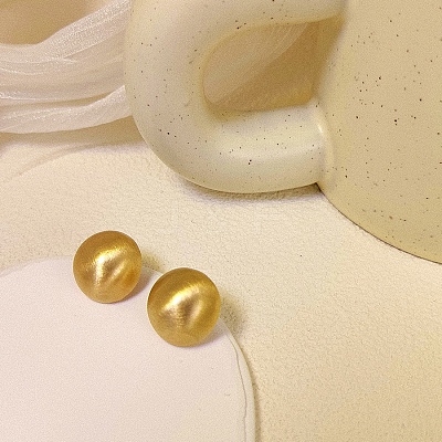 Half Round Alloy Stud Earrings WG64463-27-1