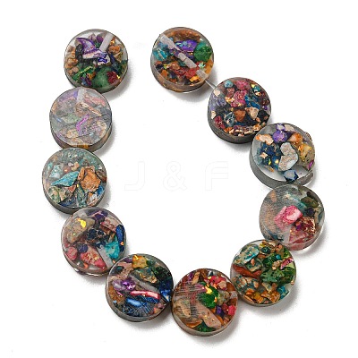Dyed Natural Imperial Jasper with Resin Beads Strands G-G083-E05-01-1