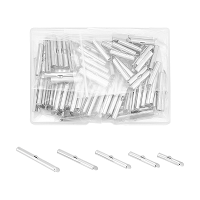 100Pcs 5 Styles 304 Stainless Steel Slide On End Clasp Tubes STAS-UN0060-24P-02-1