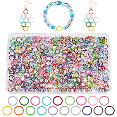 380Pcs 19 Colors Baking Paint Alloy Open Jump Rings FIND-AR0006-19A-1