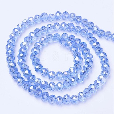 Electroplate Glass Beads Strands X-EGLA-A034-T8mm-B09-1