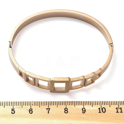 Ion Plating(IP) 304 Stainless Steel Hinged Bangles for Women BJEW-A011-17RG-1