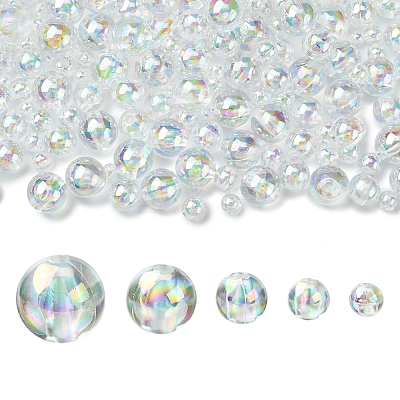 350Pcs 5 Styles Transparent Acrylic Beads MACR-FS0001-91-1