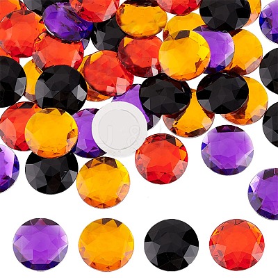 48Pcs 4 Styles Halloween Self-Adhesive Acrylic Rhinestone Stickers STIC-FG0001-06-1