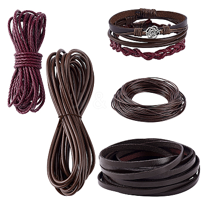 4 Styles Braided Cowhide Leather Cord WL-PH0024-26A-1
