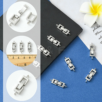 10Pcs Rack Plating Brass Fold Over Clasps KK-SC0006-67P-1