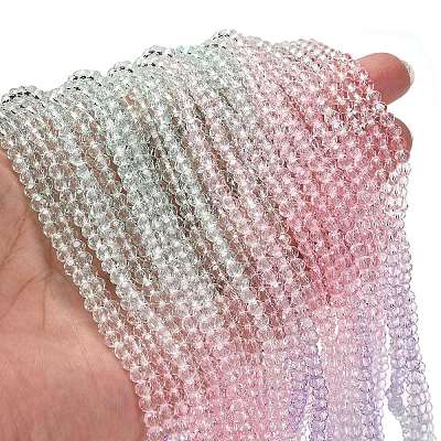 Transparent Painted Glass Beads Strands DGLA-A034-T4mm-A23-1