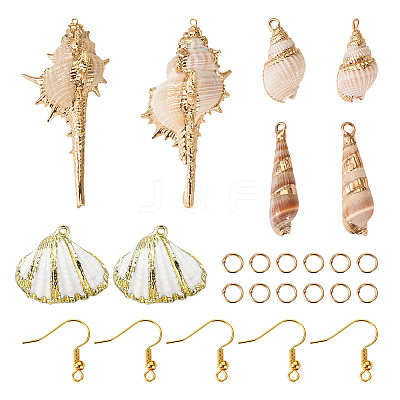 DIY Natural Shell Dangle Earring Making Kits DIY-TA0009-56-1