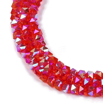 Electroplate Glass Beads Strands GLAA-Q105-02D-1