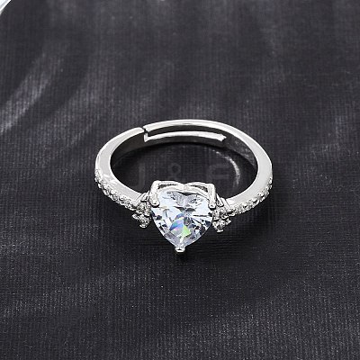 Brass Micro Pave Cubic Zirconia Cuff Open Rings CU-CBA5C10-09P-1