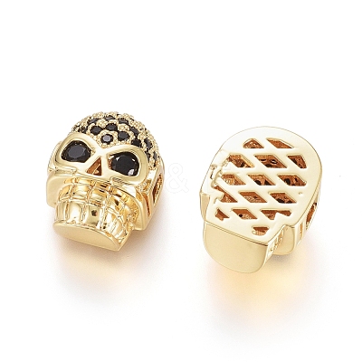 Brass Micro Pave Cubic Zirconia Beads ZIRC-G166-42G-1