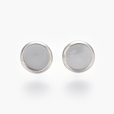 Tarnish Resistant Eco-Friendly 316 Surgical Stainless Steel Stud Earring Settings STAS-F181-01P-8mm-1