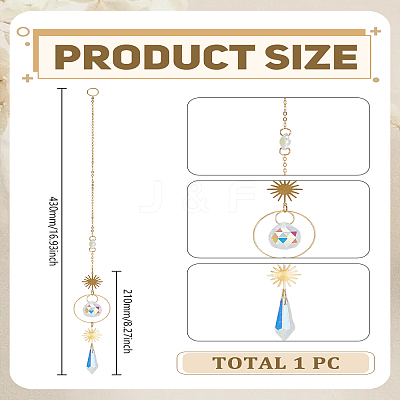 1Pc Glass Pendant Decorations HJEW-LP0002-64-1