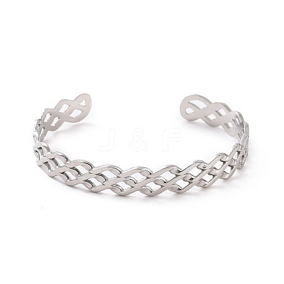 Non-Tarnish 304 Stainless Steel Cuff Bangles BJEW-M234-01P-1