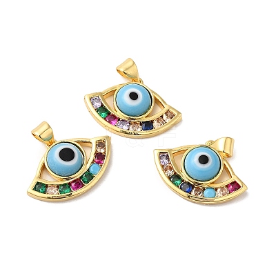 Handmade Evil Eye Lampwork Pendants LAMP-E034-01G-04-1