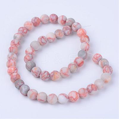 Natural Red Netstone Beads Strands G-Q462-10mm-14-1