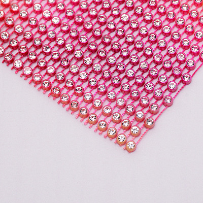 Plastic Elasticity Rhinestone Net LS-KY-WH0020-86J-1