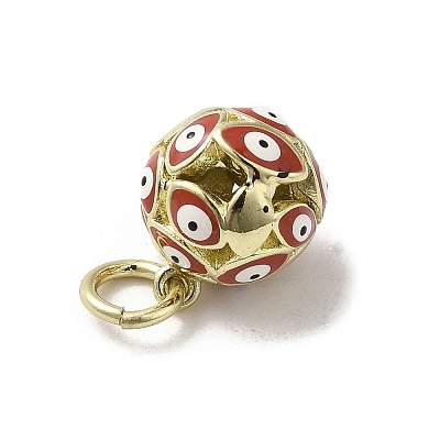Brass Enamel Charms KK-E092-12G-03-1