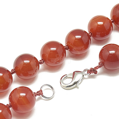 Natural Carnelian Beaded Necklaces NJEW-S405-16-1