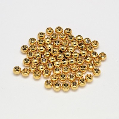 Rack Plating Brass Round Spacer Beads KK-I598-03G-RS-1