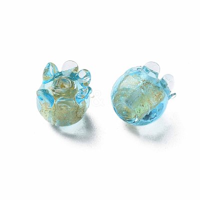 Handmade Gold Foil Lampwork Beads FOIL-T004-04B-1