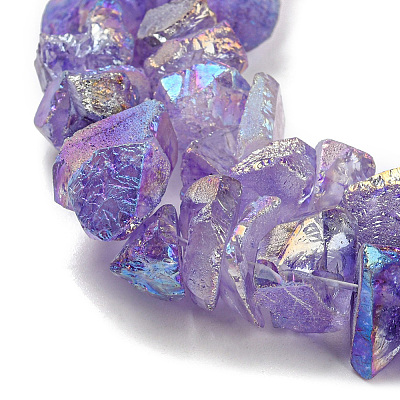 1 Strand Electroplated Natural Quartz Beads Strands G-PA0001-18E-1