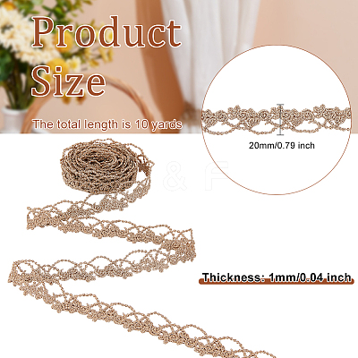10 Yards Gold Metallic Lace Trim OCOR-OC0001-22-1