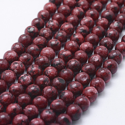 Natural Dyed Sesame Jasper Beads Strands G-E443-A03-1