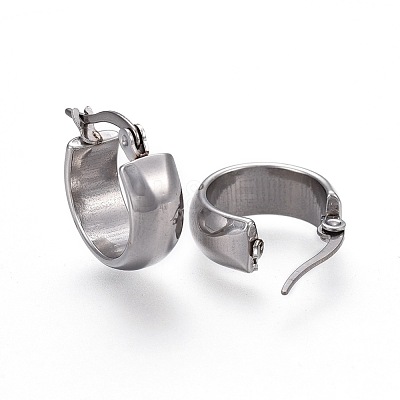 Tarnish Resistant 304 Stainless Steel Hoop Earrings EJEW-F188-23P-1