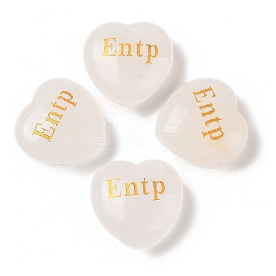 Natural Quartz Crystal Heart Engraving MBTI Figurines Statues for Home Office Desk Decorations G-K353-05O-1