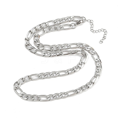 6MM 304 Stainless Steel Figaro Chain Necklaces for Women NJEW-G177-02P-1