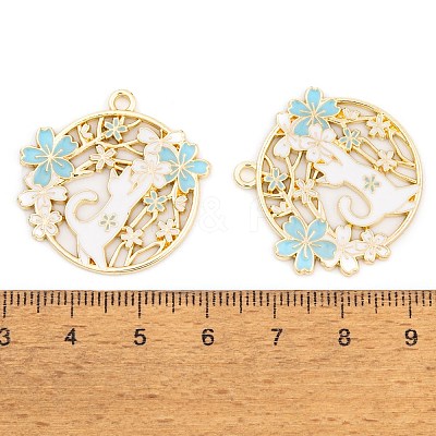 Rack Plating Alloy Enamel Pendants FIND-A040-07B-01G-1